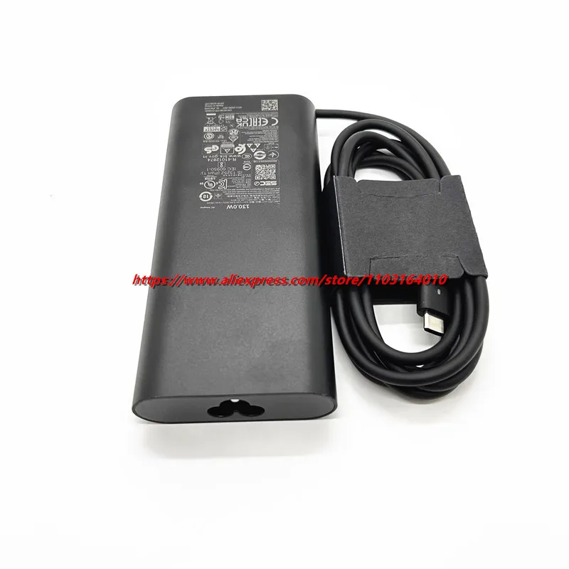 Baru Asli untuk Dell Precision 3490/Ultra 7 Catu Daya Laptop HA130PM170 130W USB-C Tipe C 20V 6,5A Adaptor AC & Pengisi Daya Kabel