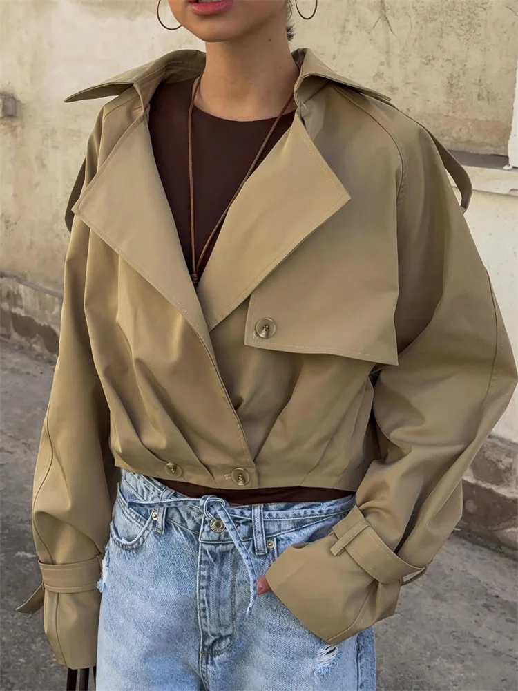 Tossy Autumn Casual Lapel Jackets Coat Female Suit Cropped Patchwork Long Sleeve Solid Commute Clothes Women's Outwear Jackets