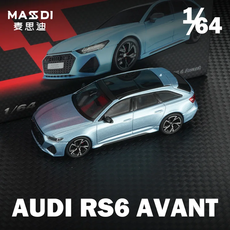 Massdi 1/64 audi rs6 avant station wagon metal diecast carros coleção modelos diecast brinquedos para meninos coletar ornamentos