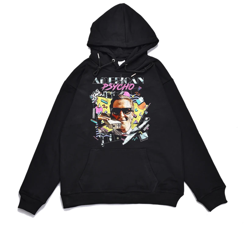 

Classic Retro Old Movie Mania Poster Print Long Sve Hoodie Casual Youth Loose Jaet ex Cotton Polyester Sweatirt