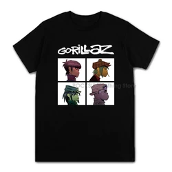 Lato zespół muzyczny Gorillaz koszulka bawełniana topy koszulki męskie z krótkim rękawem chłopiec dorywczo Homme T koszula moda Streetwear Hip-Hop XS-3XL