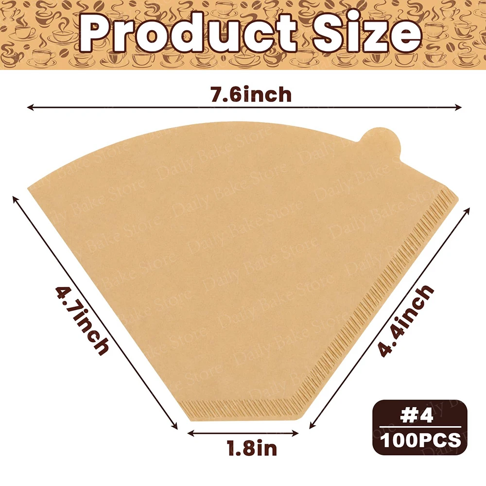 Cone Coffee Filters #4, Size 04 Replacement Paper Filters, Compatible with Ninja 8-12 Cups CE251, CFP101, Drip Coffee Maker