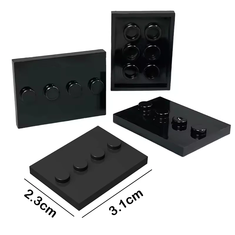 

50PCS City Figures Stand 3X4 Dots Base Plate With 4 Knobs Display Holder DIY MOC Building Blocks Accessory Bricks Parts 88646