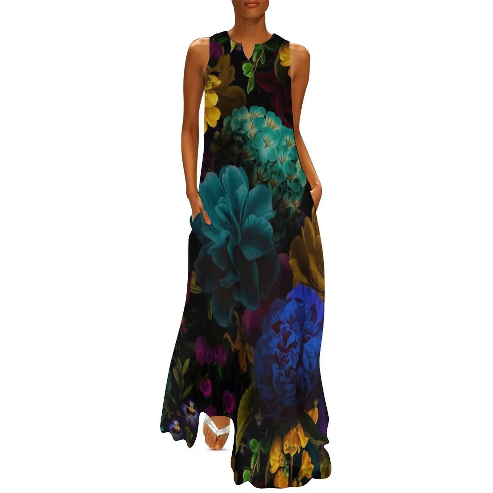 

Mystical night II Botanical Night Garden Long Dress party dress women elegant luxury dress korean style