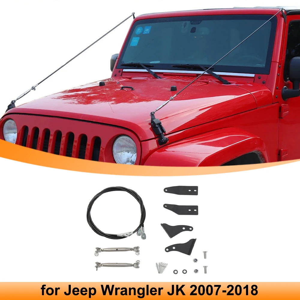 Limb Riser Kit Car Hood Obstacle Eliminate Rope Branch Brush Line Protector for Jeep Wrangler JK 2007-2018 Exterior Accessories