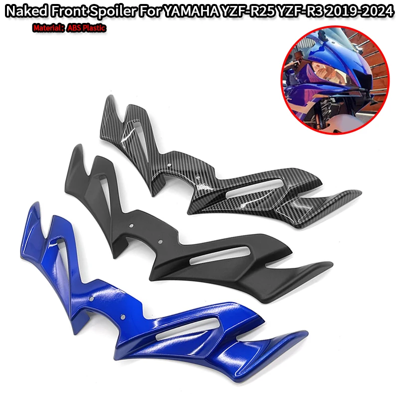 2024 New YZF-R25 YZF-R3 Motorcycle Naked Front Spoiler Winglet Aerodynamic Wing Kit Spoiler Fit For YAMAHA YZF R3 R25 2019-2023