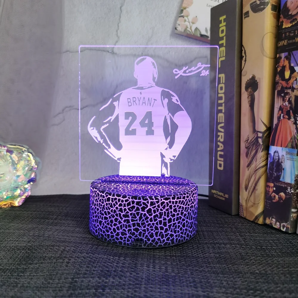 Basketball Player Kobe LED Night Light Touch Control 7 Colour Changes Great Birthday Gift for Sports Lover