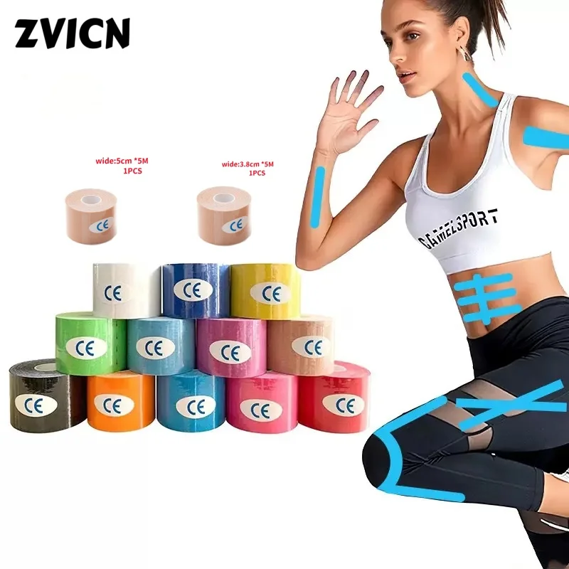 

1 Roll Muscle Tape Bandage Sports Kinesiology Tape Roll Cotton Elastic Adhesive Strain Injury Muscle Sticker Kinesiologe
