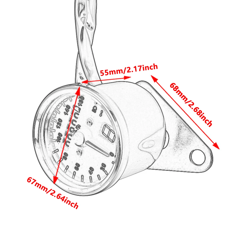 Velocímetro de motocicleta, odómetro, indicador Digital LED, medidor de velocidad Dual Universal de 12V para la mayoría de los modelos de motocicletas