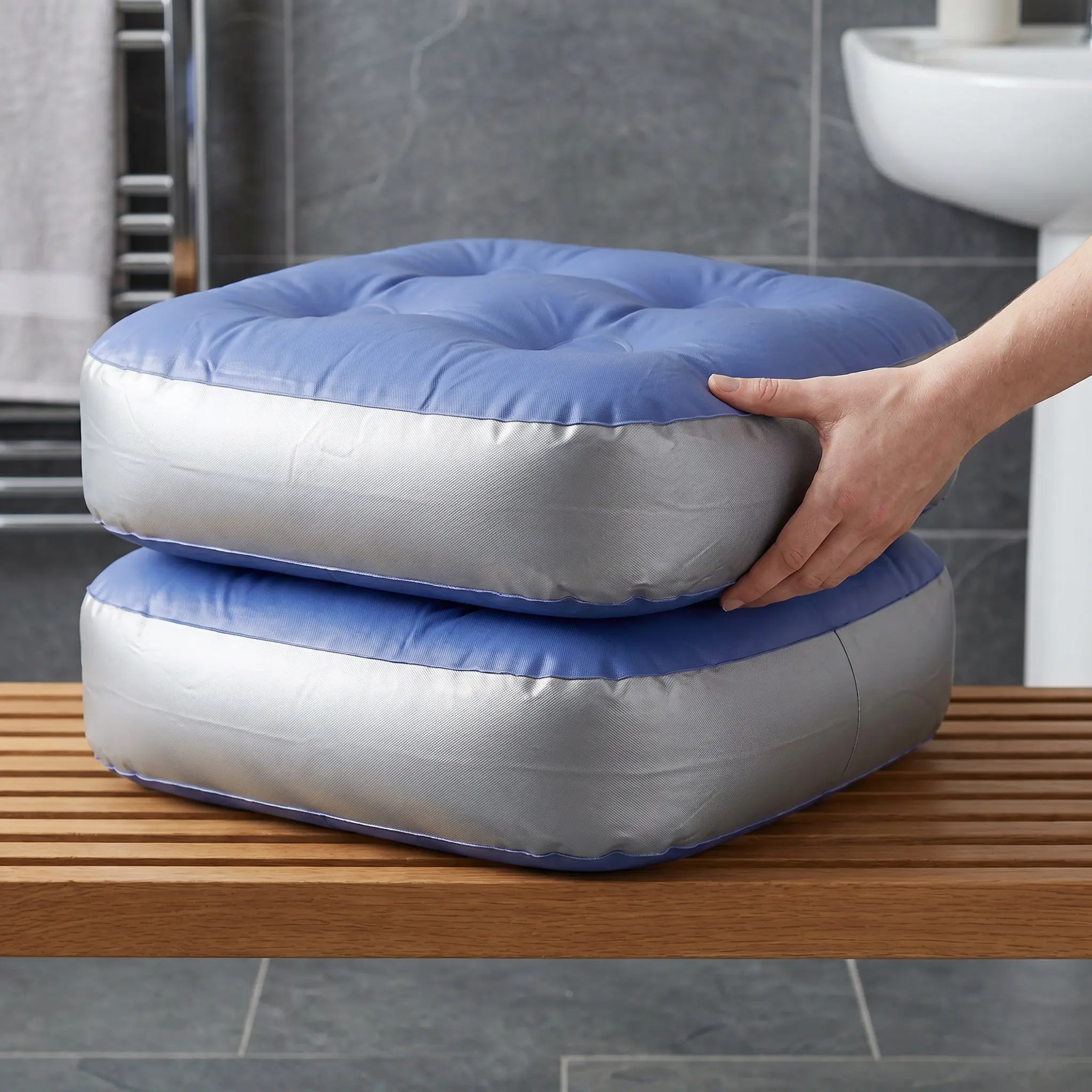 2 coussins gonflables pour baignoire, coussin de siège pour baignoire avec ventouses, idéal pour spa et jacuzzi, assise gonflable douce et confortable pour jacuzzi.