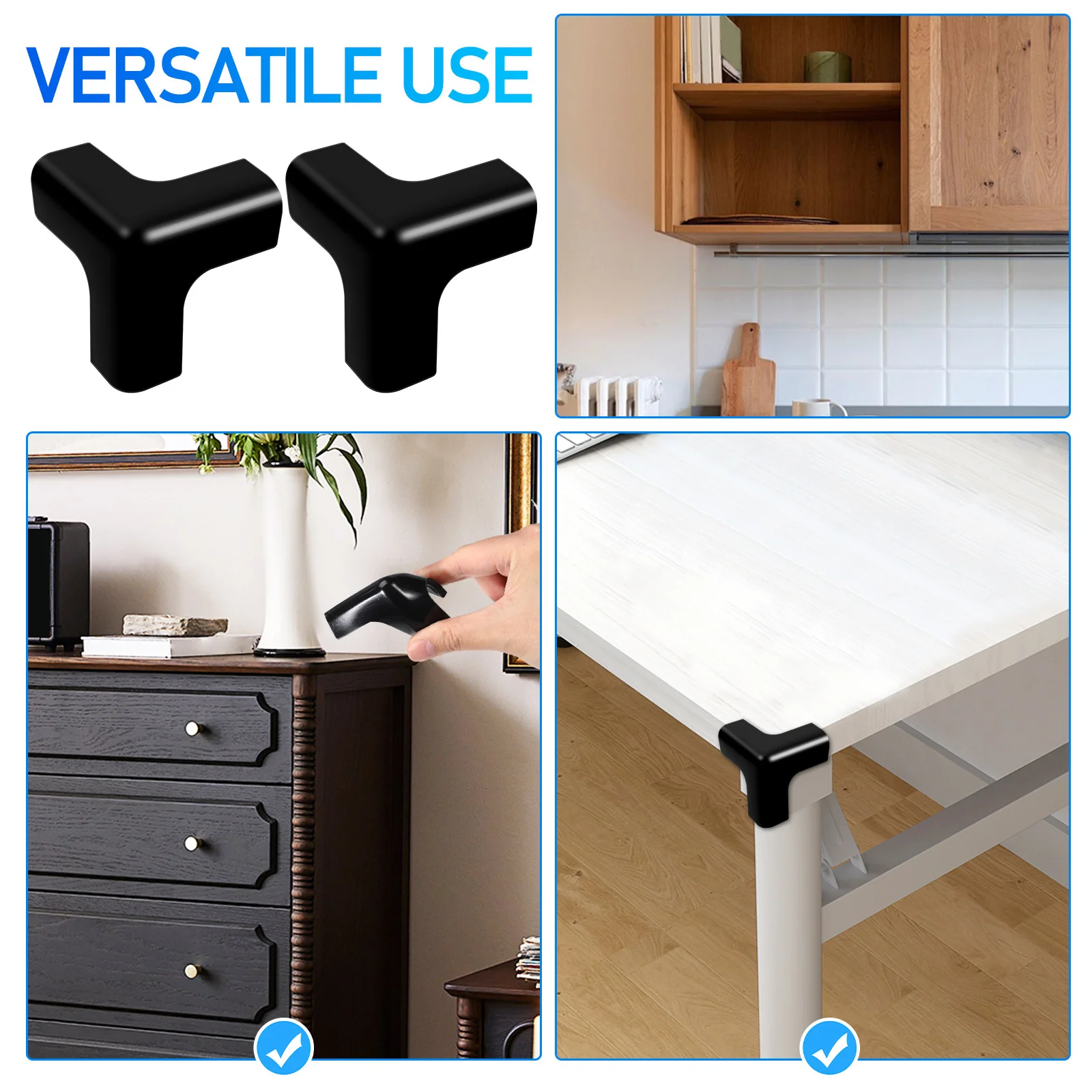 4 قطع من واقيات زوايا الطاولة من مادة PVC الناعمة المضادة للحراس لسلامة الطفل وحماية الأثاث ومصدات وخزائن الطاولات