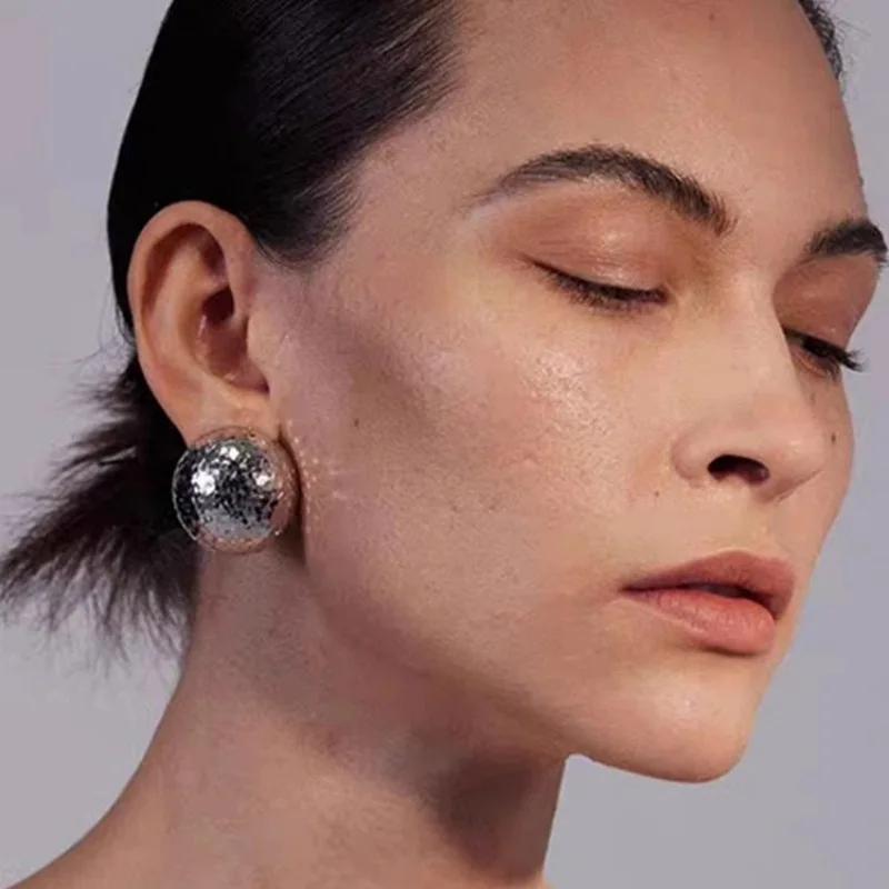 Fashion Design Circular Gold Silver Earrings Women Popular Party Jewelry Accessories 3