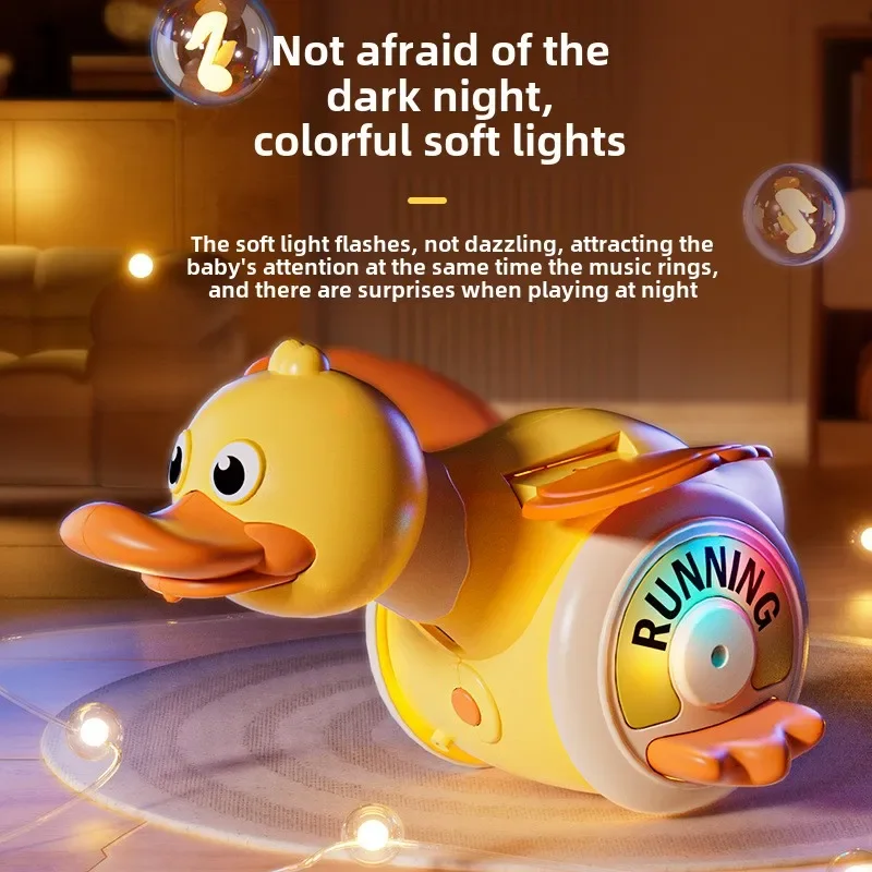 Children's toys foraging duck light music, USB charging battery life all day