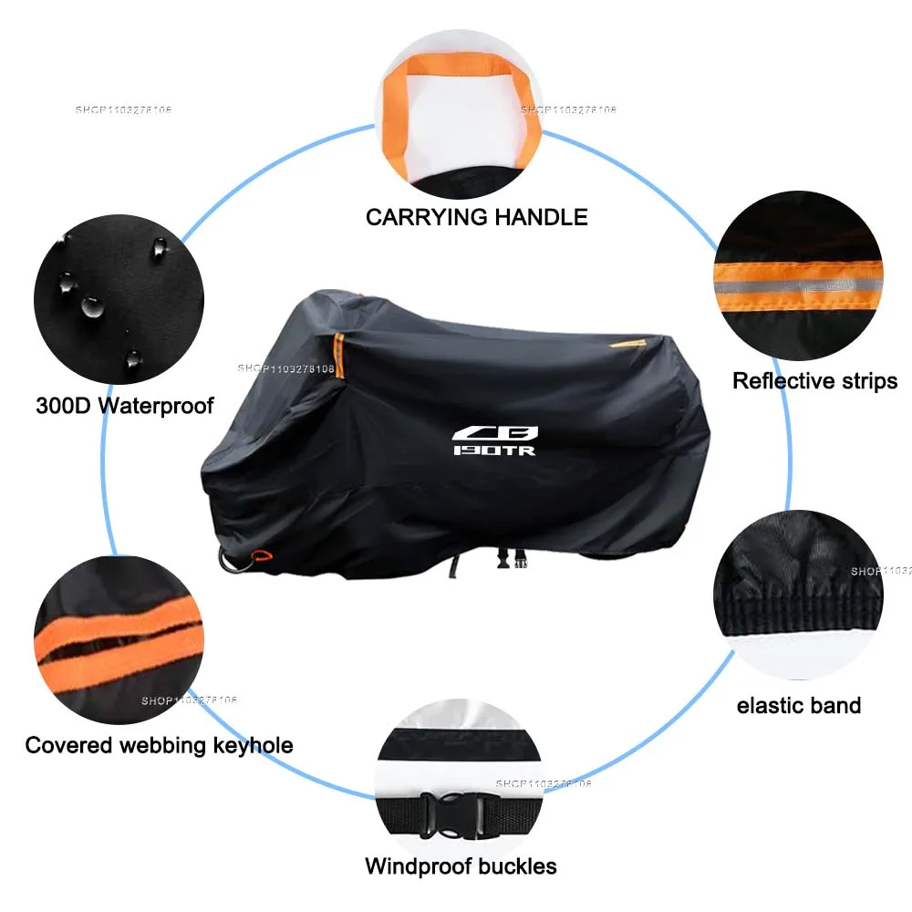 Motorcycle Cover Waterproof Outdoor All Season Dustproof UV Protective Moto Rain Cover for CB190TR CB 190TR 2025