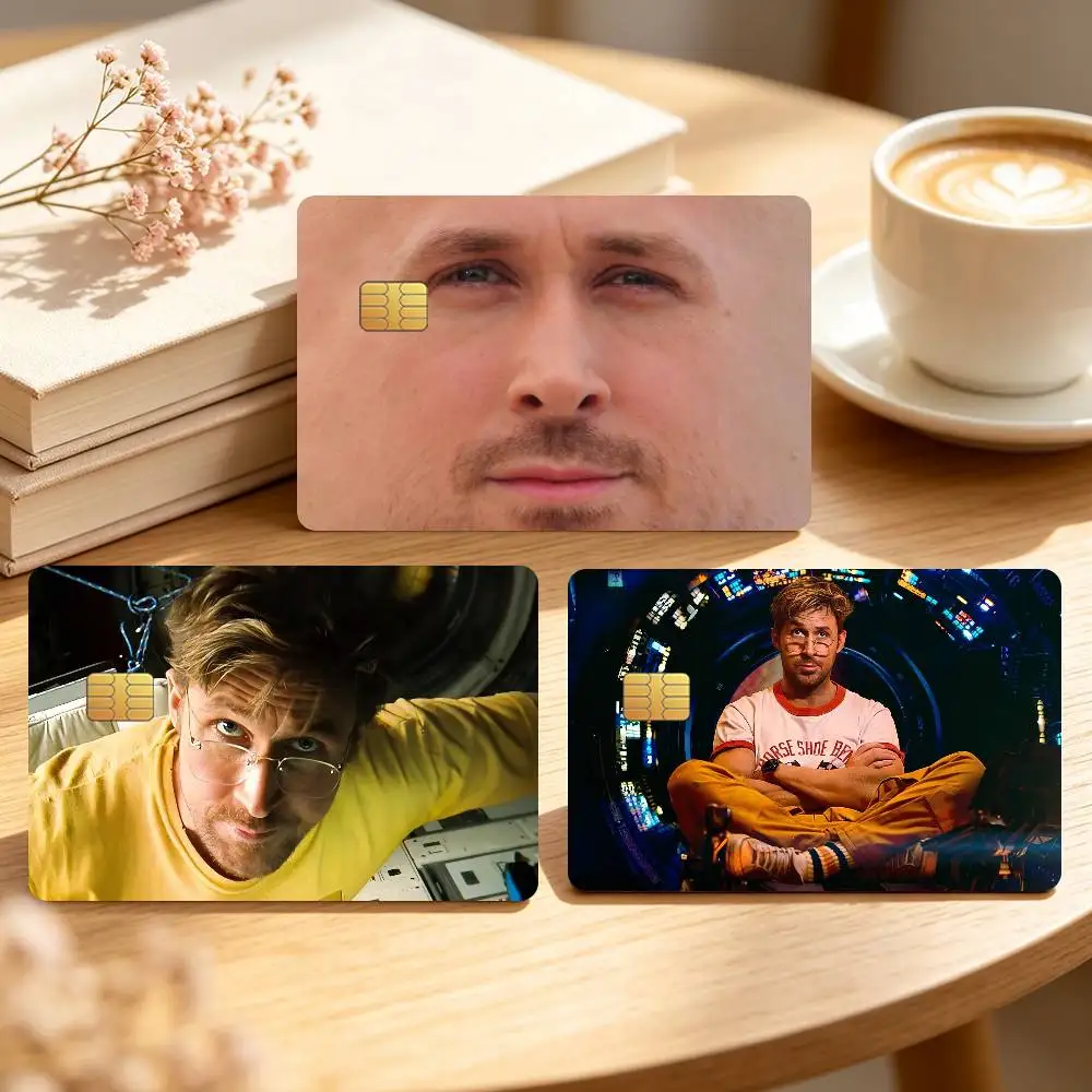 R-Ryan Gosling Actor Credit Card Sticker Waterproof Anti-Scratch 4PCS Bank Debit Traffic Cover Decoration