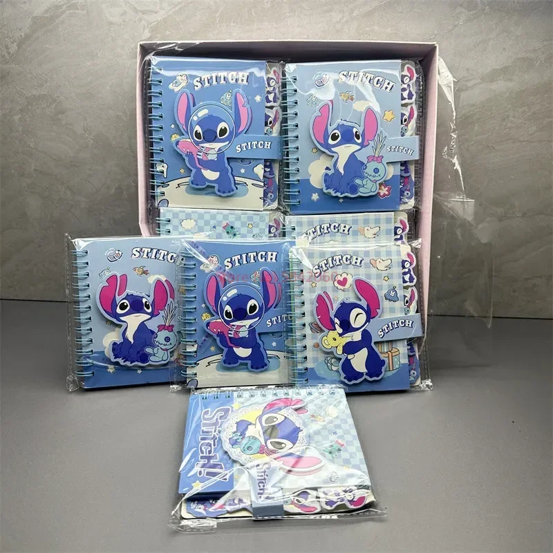 4/24pcs Disney Coil Notebook Stitch Cartoon Student Portable Coil Book Daily Planners Notepad Office School Supplies Wholesale