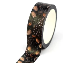 2024 NEW 1PC 10M Decor Christmas Pinecone Washi Tape for Scrapbooking Journaing Adhesive Masking Tape Cute Stationery