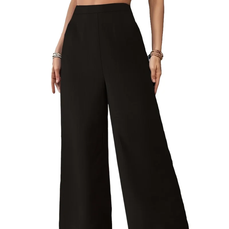 

2026 Plus Size Women Regular Waist Fashion Slim Straight Leg Bottoms