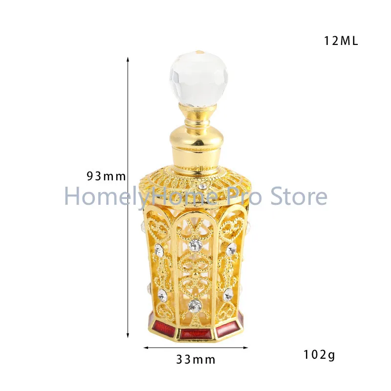12 large mouthfuls of Middle Eastern gold-plated perfume in separate bottles, essential oil bottles, flavors, empty bottles