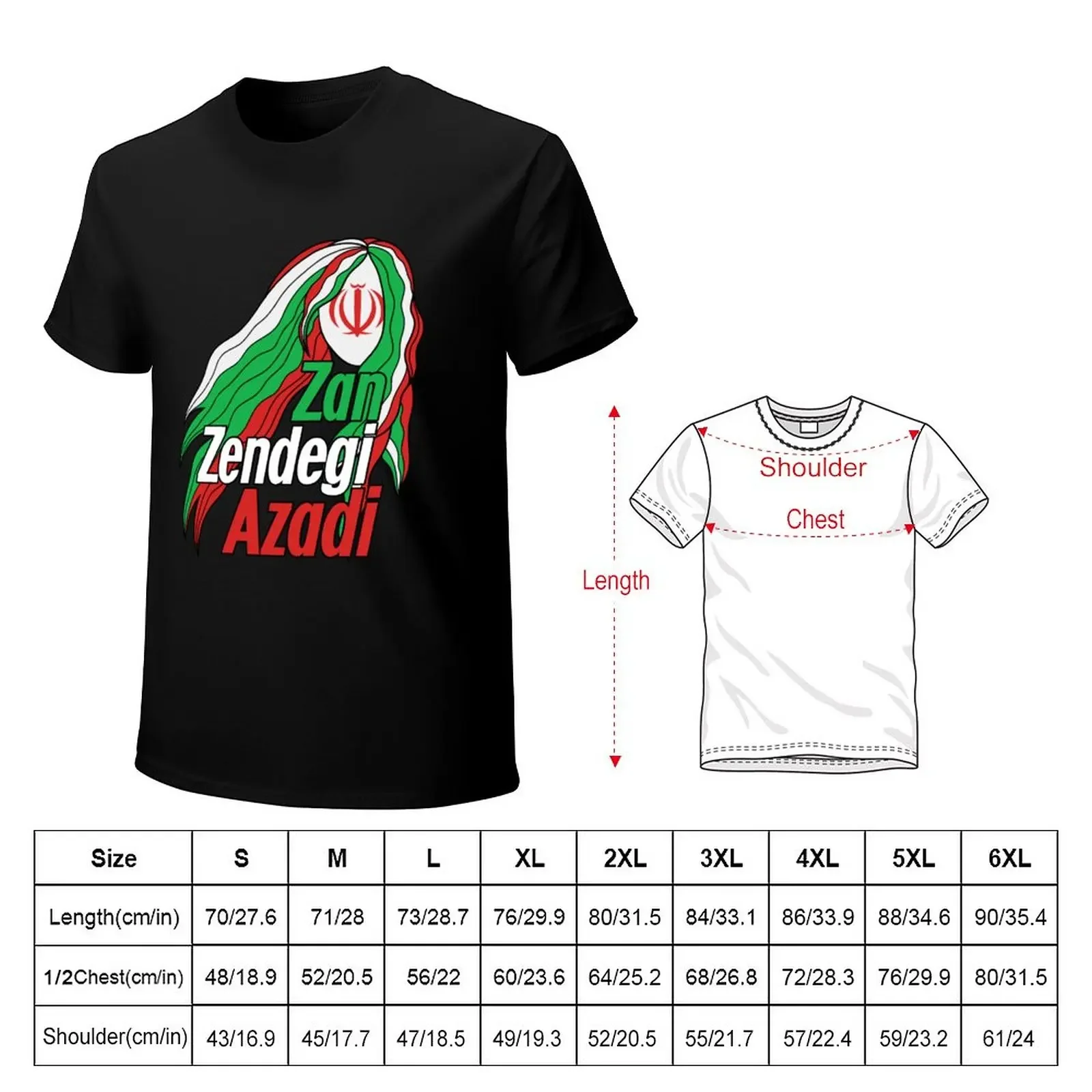 Zan Zendegi Azadi T-Shirt tops summer tops mens white t shirts