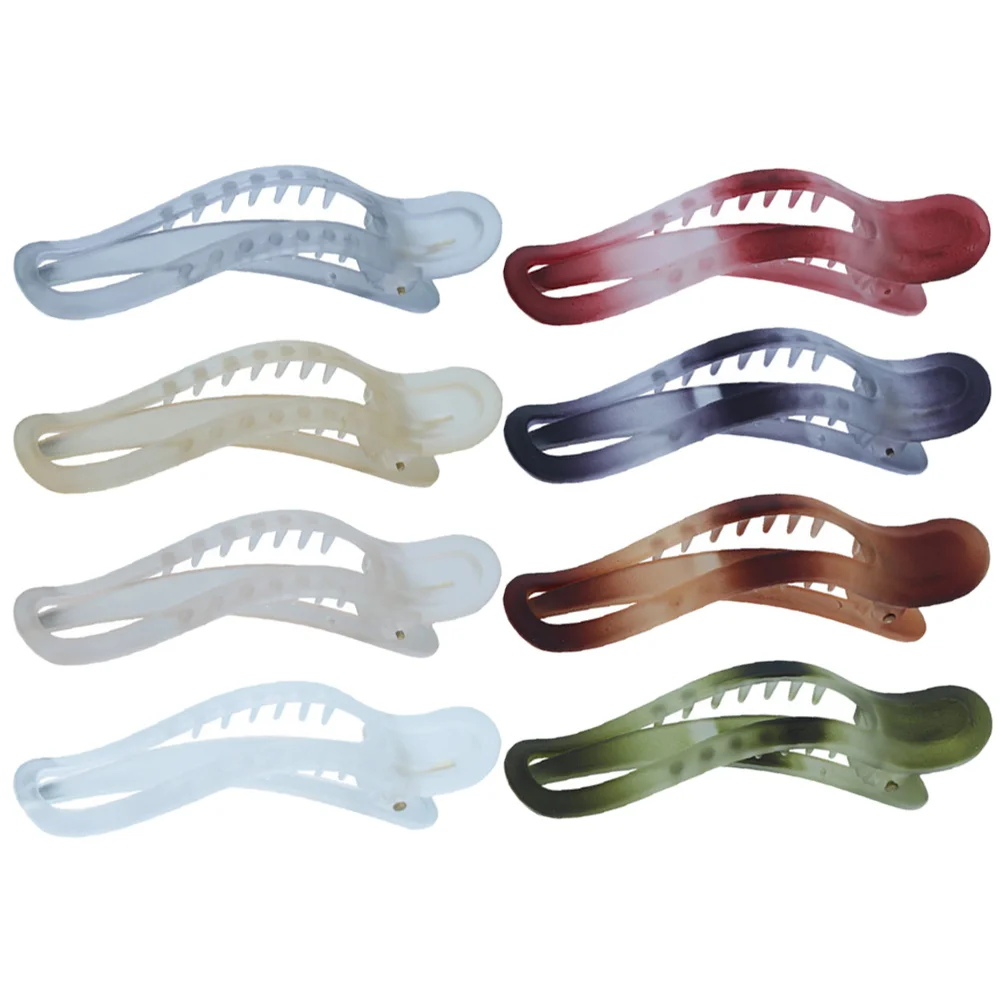 

8pcs Acrylic Women'S Claw Jaw Thick Stylish Accessories Large Clips For Thin Comfortable Hair Claw Medium Clips For Women