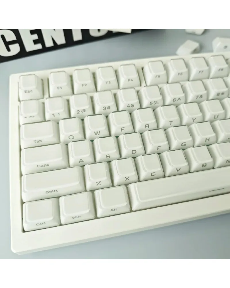 

Ivory White Crystal Jelly Side Detailed Engraved Keycap 136 Keys Complete Set PBT Molding Ice Crystal Mechanical Keyboard