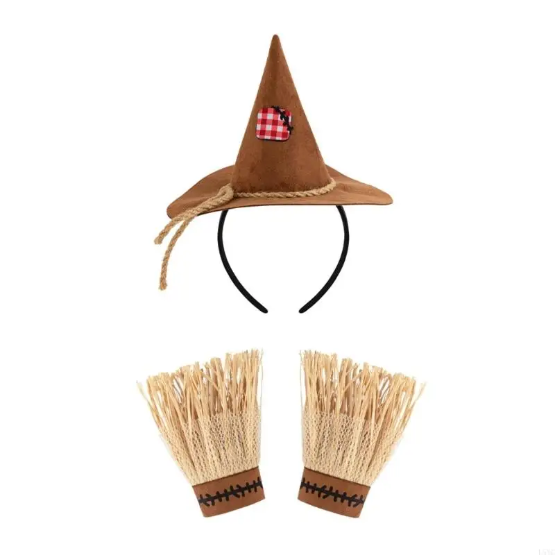 

L5YC Breathable Fabric Scarecrow Outfit With Headpiece And Gloves For Cosplay