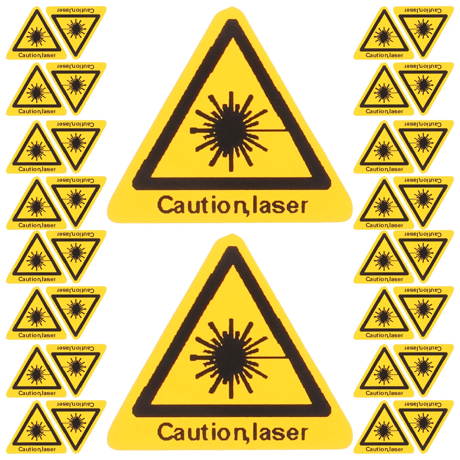 50Pcs Laser Caution Sign Warning Sticker Safety Label Security Warning Signs Laser Caution Stickers Safety Sign