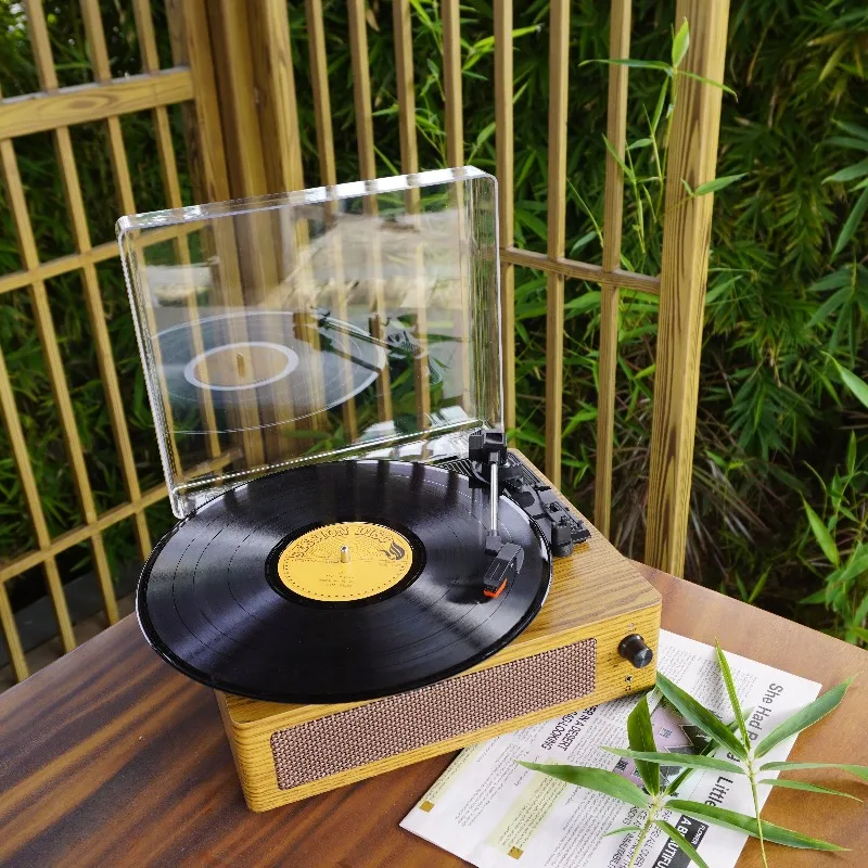 

In Stock Black Friday Vintage Retro Portable Built in Speakers Type-C Vinyl Record Player Hi-Fi LP Player Gift for Music Lovers