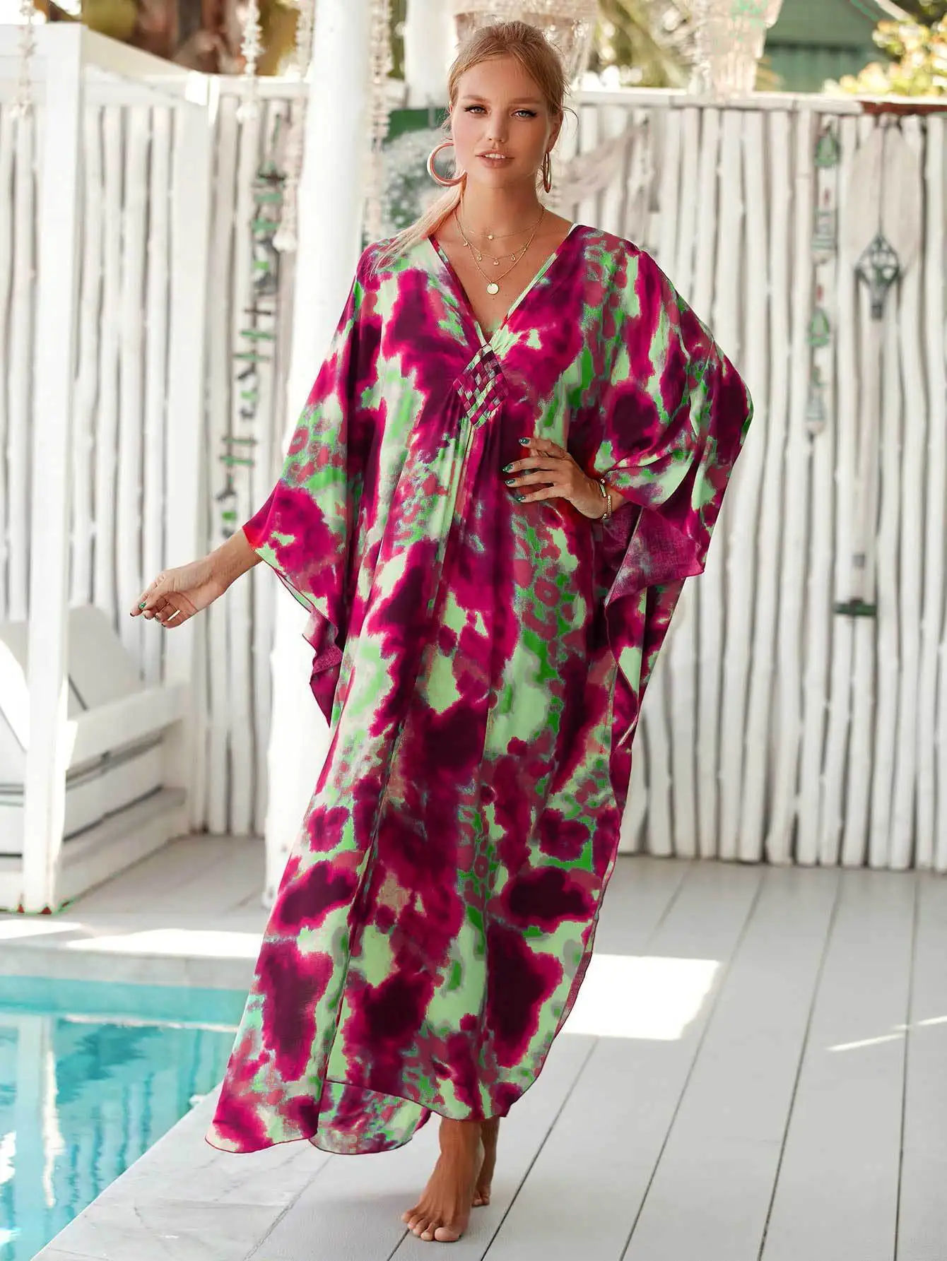 Women's Swimsuit Cover-ups Gown, Traditional Swimwear,  Solid Color Abya Coat Soft, 100% Rayon High Quality,