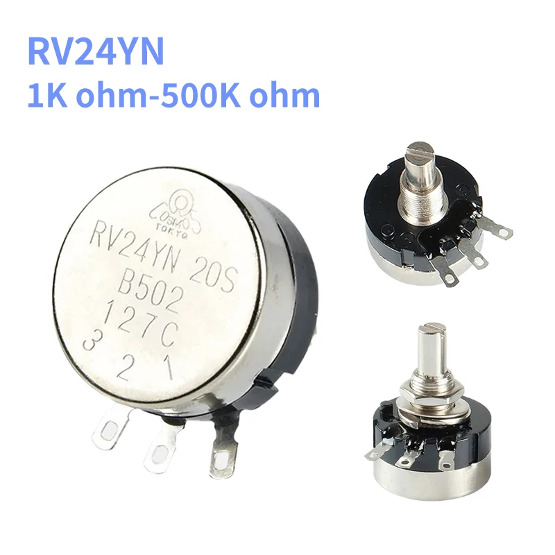 

RV24YN20S B201 B501 B102 B202 B502 B103 B203 B503 B104 B204 B254 B504 B105 500 ohm 10K 20K 50K 100K 200K ohm Potentiometer