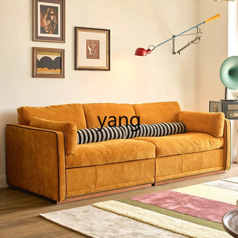 

YHM Mid-Century Style Sofa Living Room Down Fabric Small Apartment