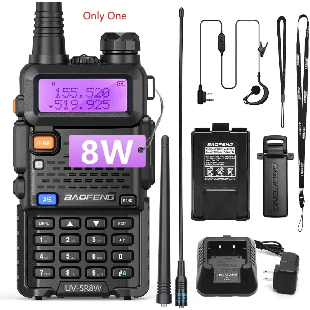 2 قطعة BaoFeng UV-5R 8 واط ثلاثي الطاقة اسلكية تخاطب عالية الطاقة المزدوجة الفرقة طويلة المدى 128 CH المحمولة يده UV 5R هام اتجاهين راديو #4