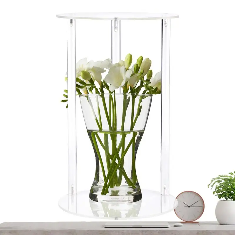 Home Planters Clear Glass Flower Vase Plant Stand Universal Acrylic Flower Pot Display Stand Planter Holder Stand For Vases