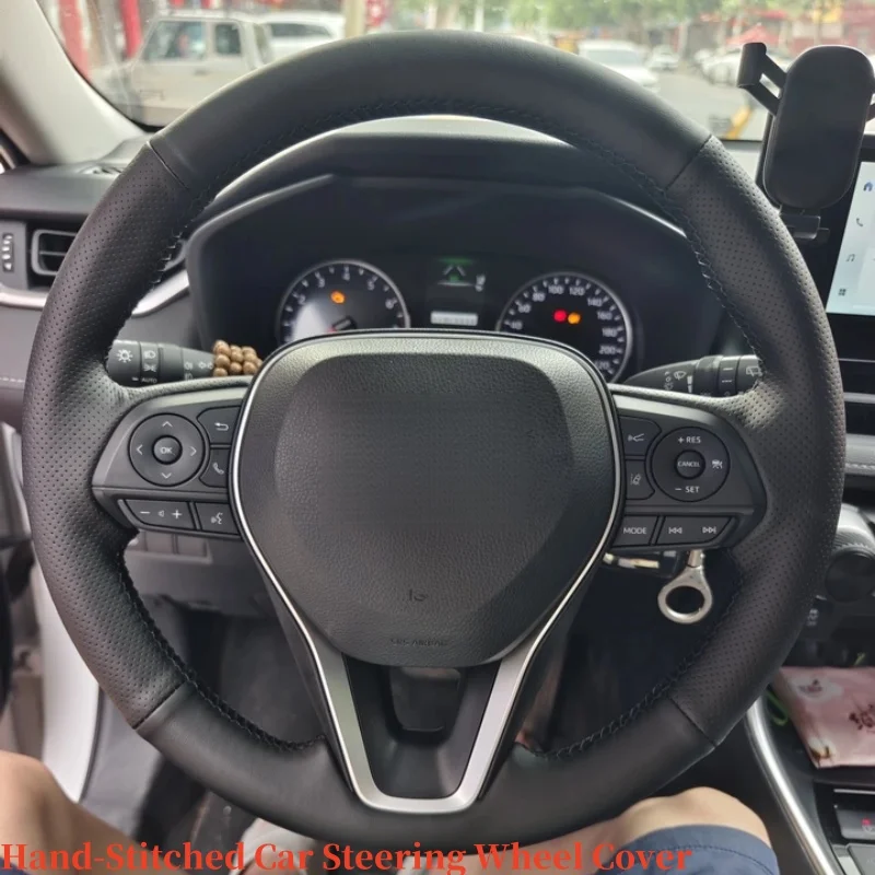 

Customizable Handmade Microfiber Leather Steering Wheel Cover For Toyota Avalon Camry 2018-2022 Crown Corolla 2018-2022 RAV4