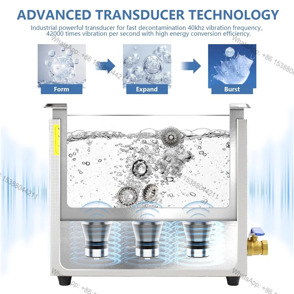 Hot Selling  Digital Ultrasonic Cleaner for 40kHz 80kHz 120kHz Three Frequency 14L Parts Washer Machine Industrial Cleaning