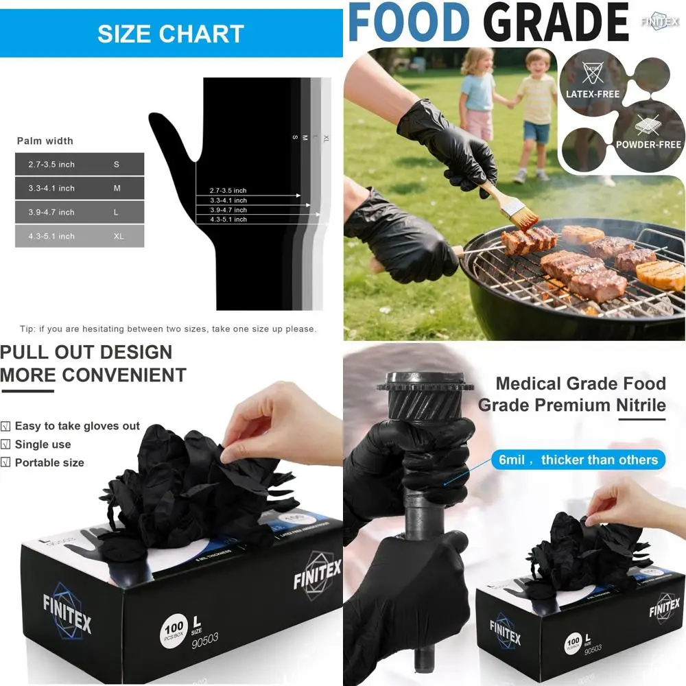 

Одноразовые нитриловые медицинские смотровые перчатки, без пудры, без латекса, 100/1000 штук, размер 6.5, перчатки пищевого класса