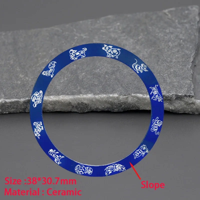 38*30.7mm Watch Sloping Ceramic Bezel Insert Watch Accessories Fit GMT 600M  SKX007 Men's Watch Case Modification