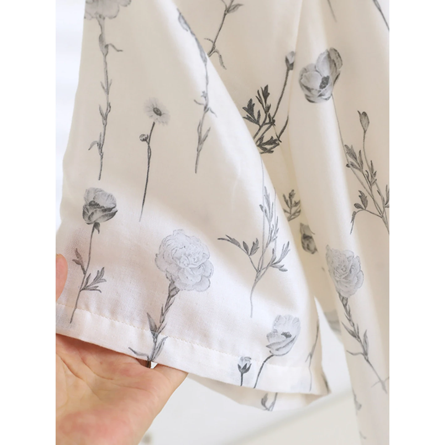 1-Piece Women‘s Nightgown, Casual Pullover Sleep Dress, Cotton Gauze with Built-in Bra, Short Sleeve & Midi Length Relaxed Fit, - view 6