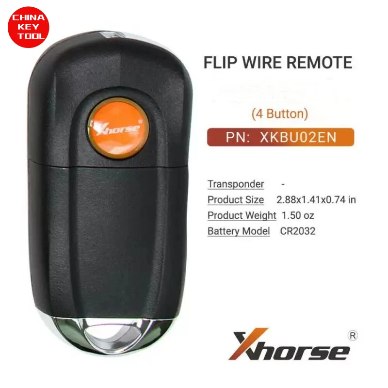 1PCS Xhorse Flip Wire Remote Key 4 Buttons XKBU02EN