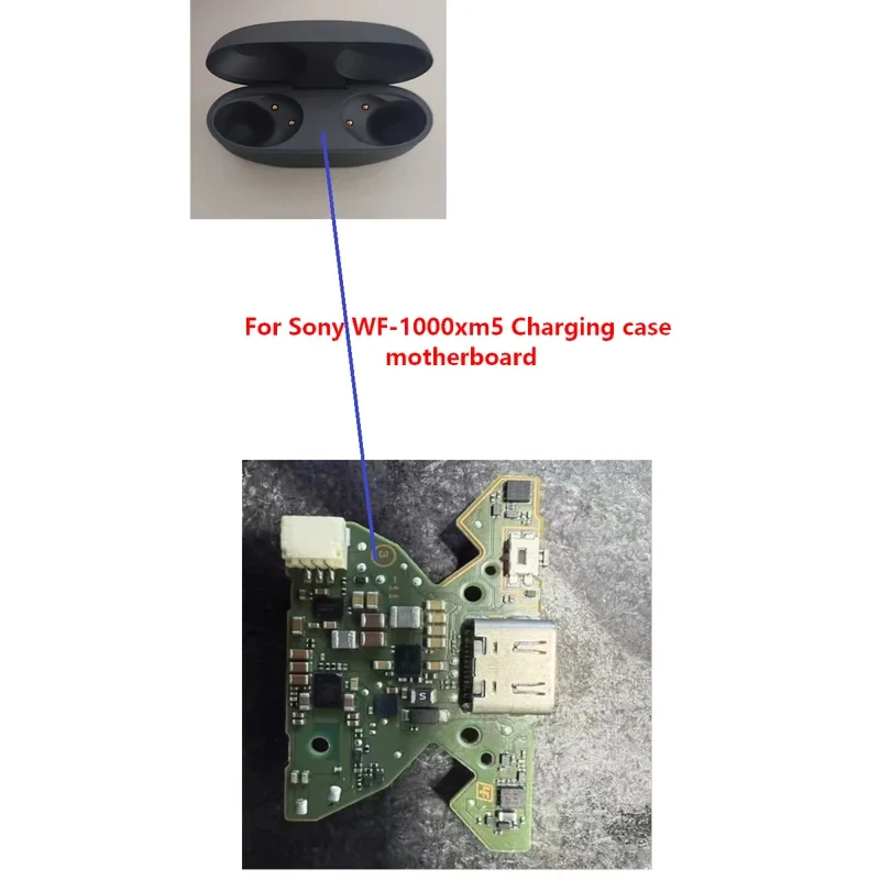 

Оригинальные запасные части для печатных плат (PCB) Sony WF-1000xm5: материнская плата зарядного кейса, запчасти для ремонта амбушюр.