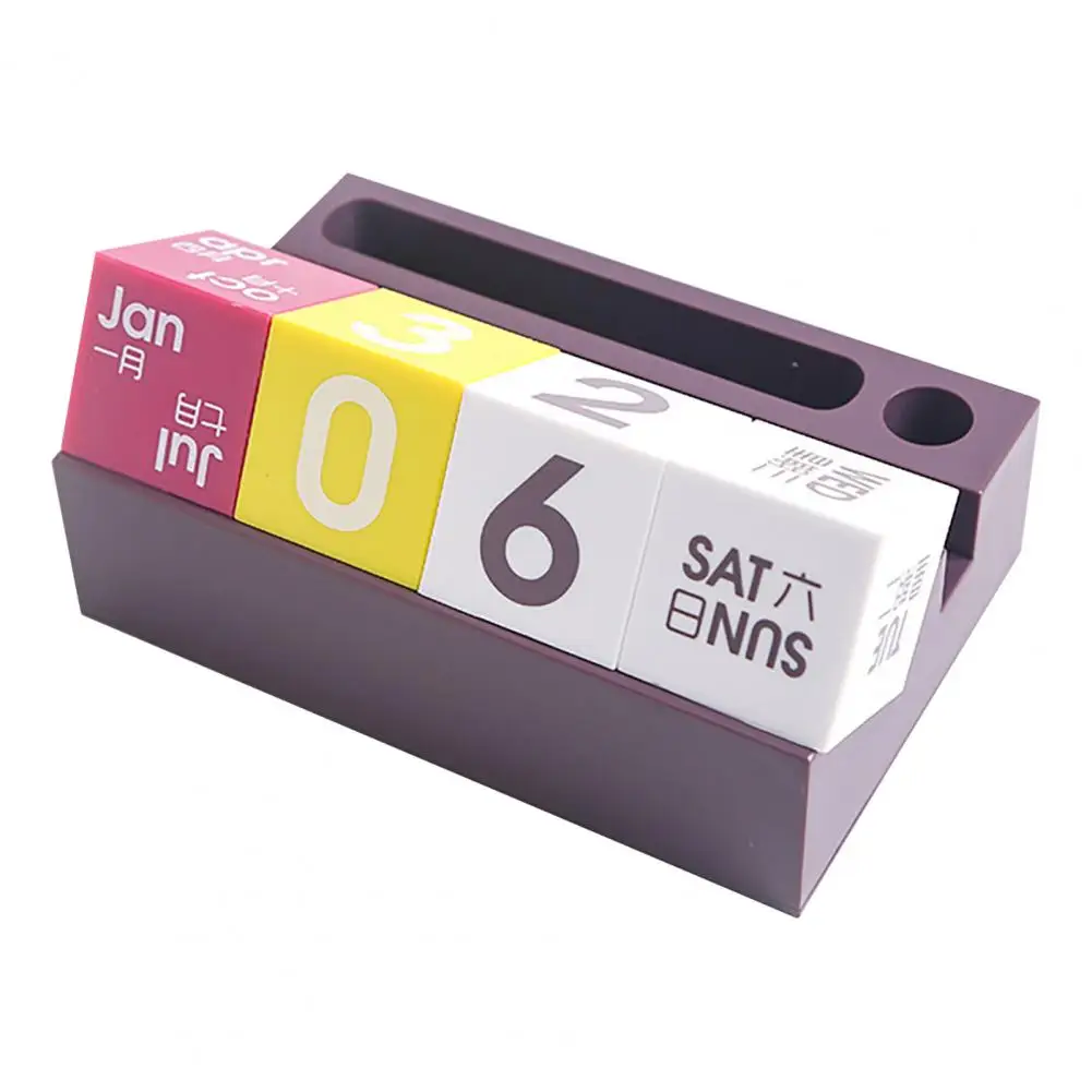 Retro Simple Solid Color Desk Calendar Widely Use Paper Multifunctional 2024