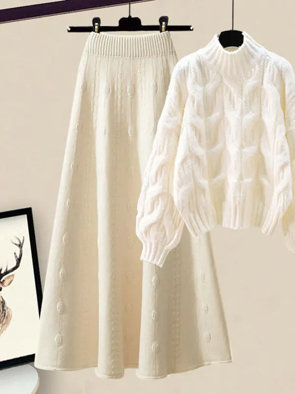 

Sweet Sle ort Knitted Sweater Turtlene Thiened Long Sve round Ne Pure Color Versatile Autumn Winter Clothes for ...