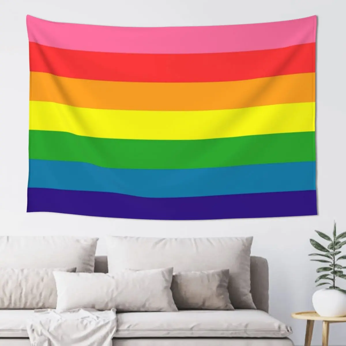 

2017 Diversity Gilbert Baker 9-Bar Rainbow Pride Flag Tapestry Wall Decor Aesthetic Room Decoration Tapestry