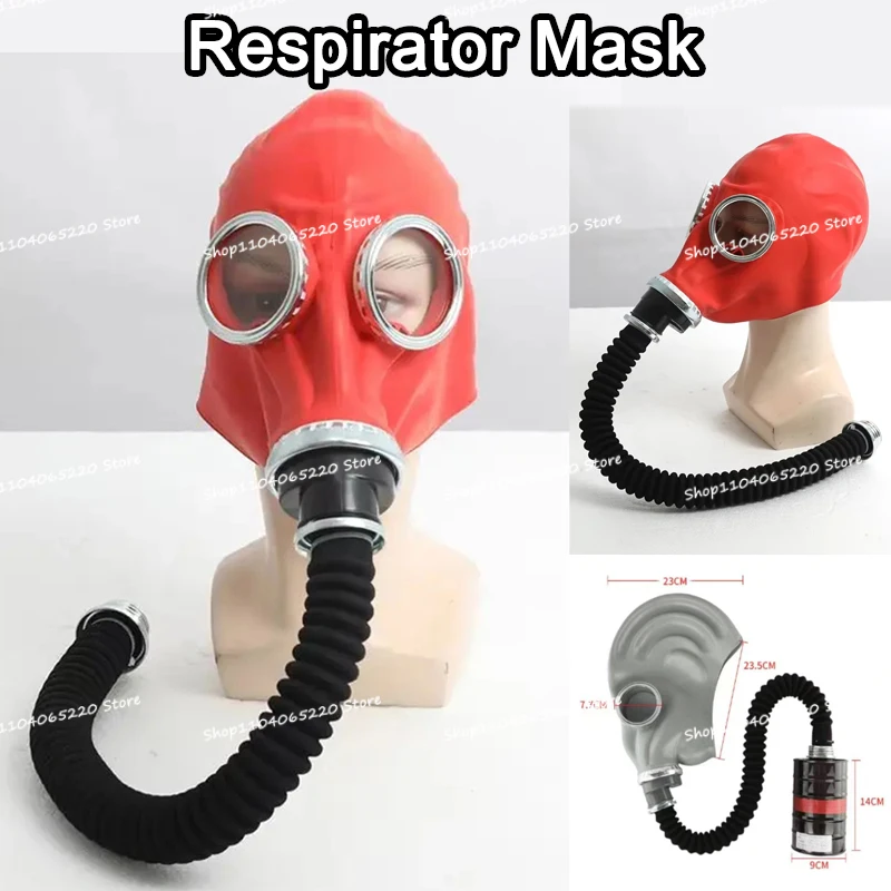 Hot Head-mounted Rubber Respirator Mask Spray Painting Chemical&fire Fighting Full-face Respirator Mask Cosplay Prop Uesful Gift