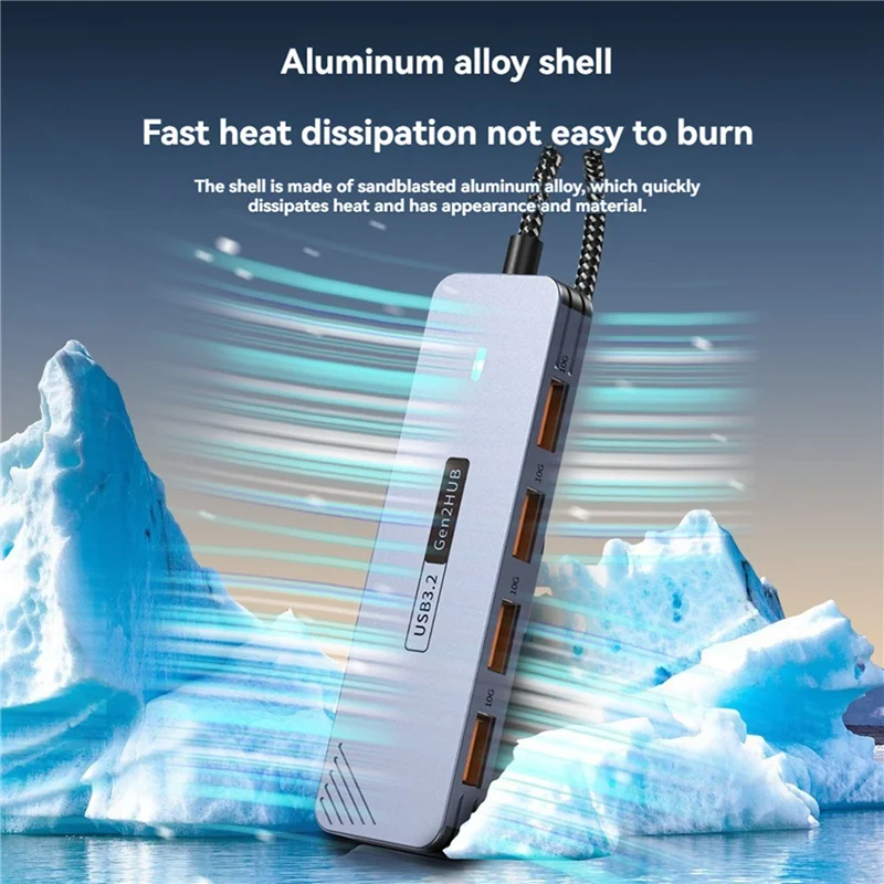 BNVN-3X 10Gbps USB 3.2 GEN2 허브 USB C 허브 고속 USB 분배기 USB Type-C 3.2 허브