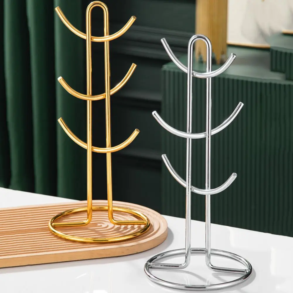 

Stainless Steel Water Cup Rack Modern Style Creative Design Coffee Cup Holder Upside Down Hanging Design Kitchen Rack