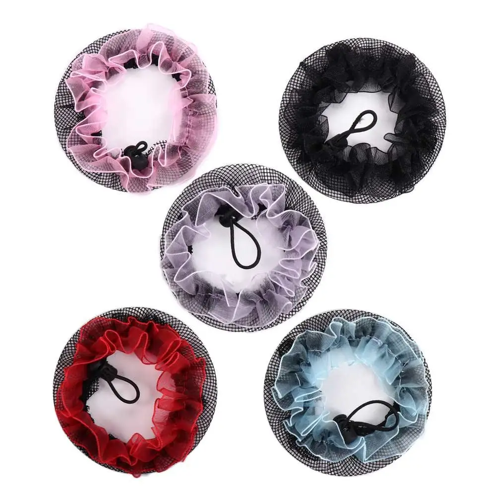 حلقات حبل أنيقة قابلة للتعديل أربطة شعر مرنة الدانتيل ماسك الشعر ذيل حصان حامل الفتيات الرباط سنودز كعكة الباليه شبكات الشعر