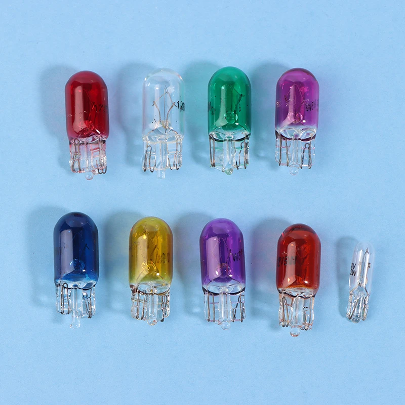 10 Pz 24 V 1.2 W T5 /12 V 5 W T10 Lampadina In Vetro Cruscotto Pannello Strumenti Luce Freno Lampadine Fari Lampada Luci Auto