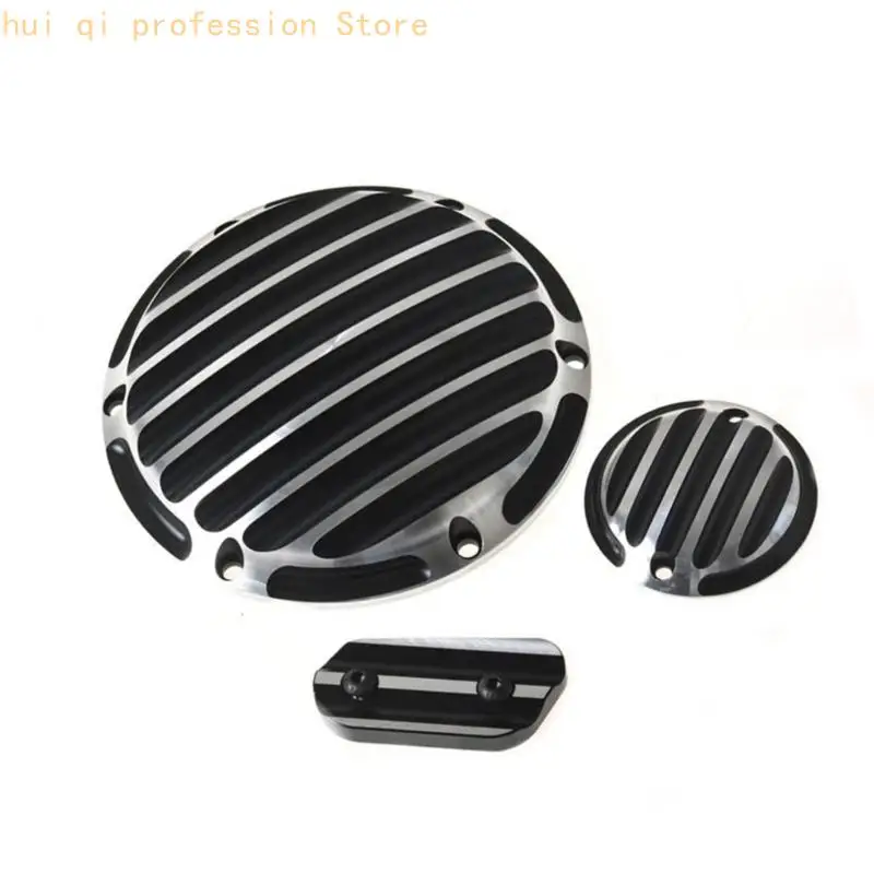 Motorkupplungs-Seitendeckel-Set mit geripptem Metall-Motorrad-Styling-Set für XL883 H8WE – Detail 2
